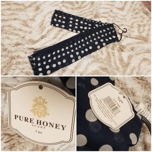 Pure honey navy blue polka dot scarf NEW